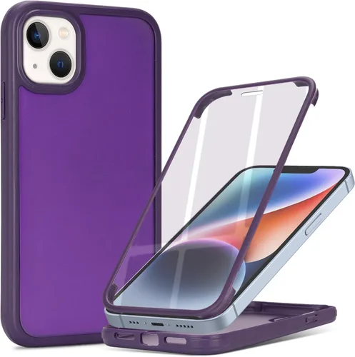 Miniatura 21 de Funda para iPhone 13 mini con protector de pantalla integrado y protección de cuerpo completo, para Apple iPhone 13 Mini, fundas para hombres, Rojo