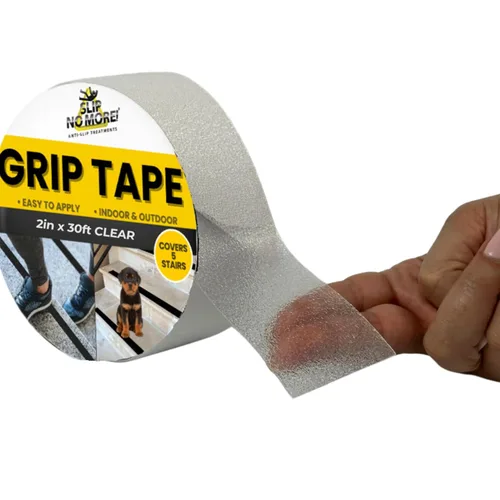 Miniatura 10 de Cinta de agarre: cinta de tracción antideslizante resistente, color negro, 2 pulgadas x 15 pies, impermeable, cinta antideslizante para escaleras