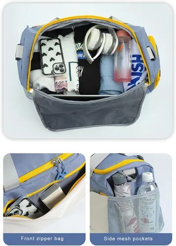 Miniatura 5 de Bolsa de gimnasio pequeña con compartimento para zapatos, bolsas de entrenamiento para gimnasio, hombres y mujeres, bolsa de gimnasio pequeña