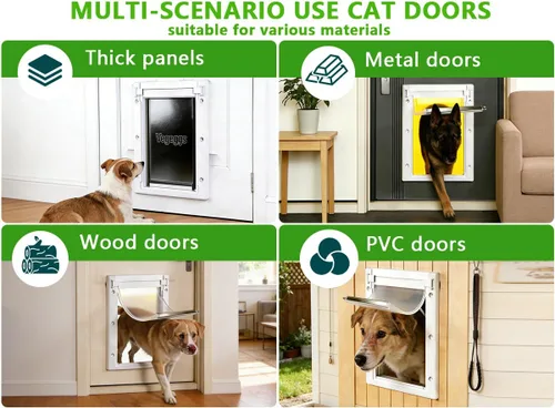 Miniatura 3 de Puerta para perro para acceso diario de entrada y salida, puerta magnética para mascotas con panel de bloqueo deslizante, puerta de perro fácil