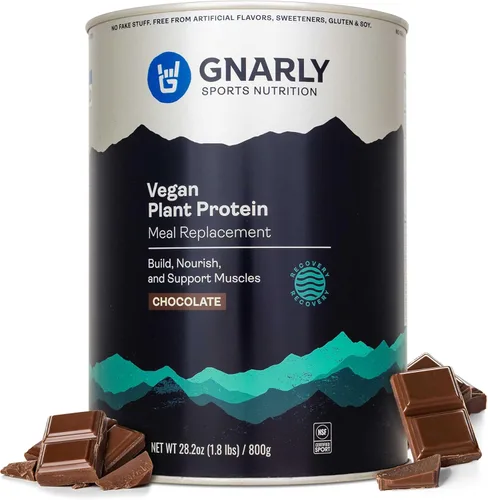 Gnarly Nutrition Proteína vegetal vegana – Polvo de proteína vegana de chocolate, certificado NSF Sport, reemplazo de comidas, impulso nutricional