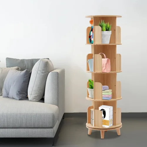 Miniatura 2 de Estantería giratoria de 1 nivel con 360 niveles para almacenamiento de pie para niños, organizador multifuncional, estantería giratoria, estantería