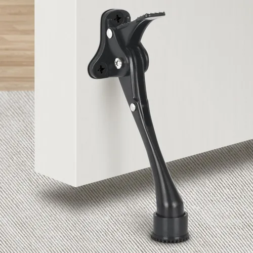 Miniatura 11 de Topes de puerta abatibles de 6 pulgadas con punta de goma antideslizante, soporte inferior resistente de un solo toque, tope de puerta de metal