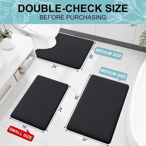 Miniatura 3 de Smiry Tapetes de Baño de Espuma Viscoelástica 36 x 24 pulgadas, Tapetes de Baño Extra Suaves y Absorbentes, Alfombra Antideslizante Lavable