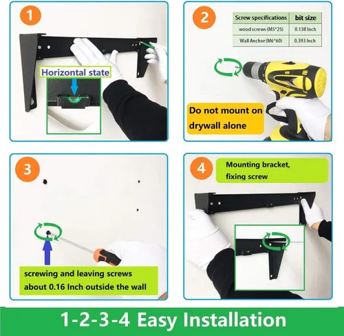 Miniatura 5 de Estante vertical de montaje en pared de 1U de 19 pulgadas, soporte de panel de conexión de montaje en pared resistente para equipos de datos y red