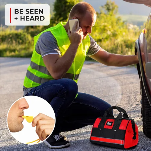 Miniatura 7 de Thrive Asistencia en carretera Kit de emergencia para automóviles + Kit de primeros auxilios - Bolsa de herramientas resistente - Contiene cables
