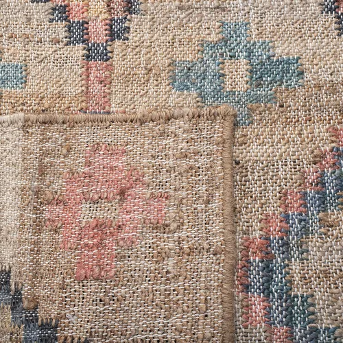 Miniatura 8 de SAFAVIEH Kilim Collection - Alfombra de 8 x 10 pulgadas, grande, natural y azul, hecha a mano de yute y algodón, diseño marroquí bohemio, ideal