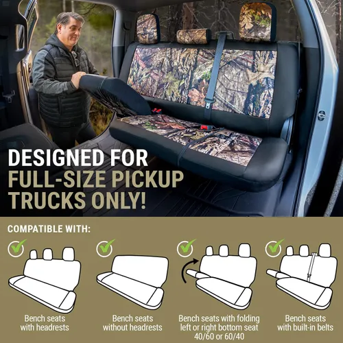 Miniatura 6 de Fundas de asiento Mossy Oak Break-up Country de alta resistencia para asientos delanteros; Se ajusta a camionetas o SUV de tamaño completo; Incluye
