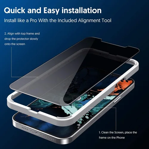 Miniatura 3 de Fotbor Protector de pantalla de privacidad para iPhone 12 Pro Max, protector de pantalla de privacidad para iPhone 12 Pro Max [2 antiespías]