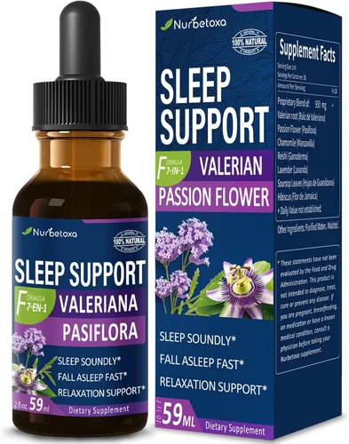 Gotas de apoyo para dormir de valeriana, Gotas de Pasiflora y Valeriana y Lavanda para Dormir Profundamente rapido. Tintura líquida de extracto de