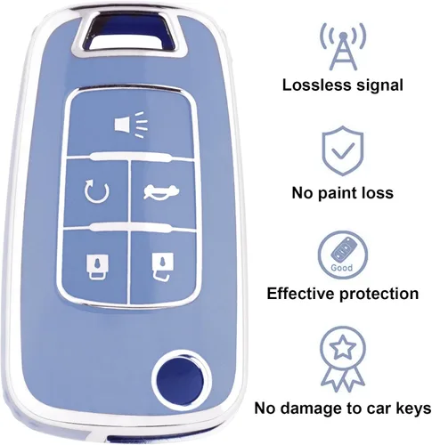 Miniatura 44 de XIYANG TRADE Funda para llavero Chevy con llavero, funda de TPU suave para llave de protección completa para Camaro Cruze Equinox Malibu Impala