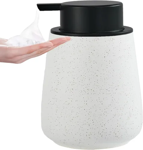 Miniatura 31 de Dispensador de jabón de manos de espuma de 12 onzas, dispensador de jabón espumoso negro para baño con bomba fácil de presionar, dispensador