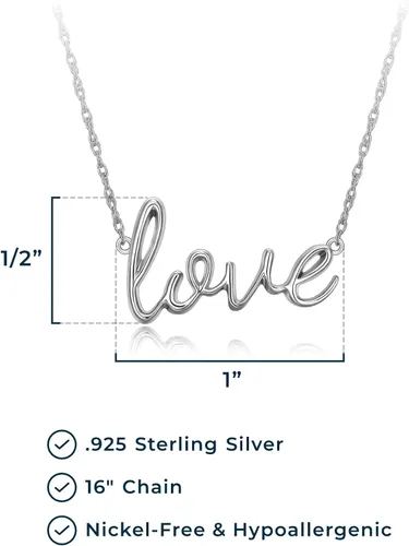 Miniatura 3 de Morgan & Paige Delicado collar para mujer, colgante de plata de ley con letras cursivas, adolescentes y niñas, joyería diaria, 16 pulgadas