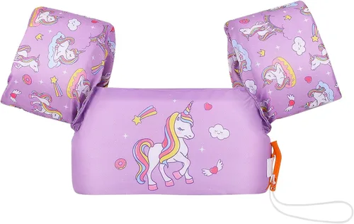 Miniatura 22 de MoKo Chaleco de natación para niños pequeños, flotadores de brazo de natación de 22 a 66 libras, niños y niñas, con dibujos animados, alas de agua