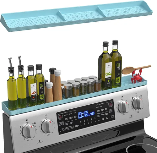 Estante superior magnético de silicona de 30 pulgadas para cocina, organizador de especias magnético fuerte resistente al calor para horno sobre la