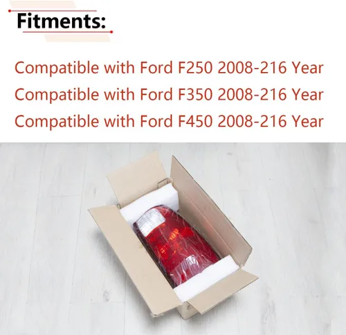 Miniatura 2 de RLB-HILON Conjunto de luz trasera trasera derecha compatible con Ford F250 F350 F450 Super Duty 2008 2009 2010 2011 2012 2013 2014 2015 2016 año