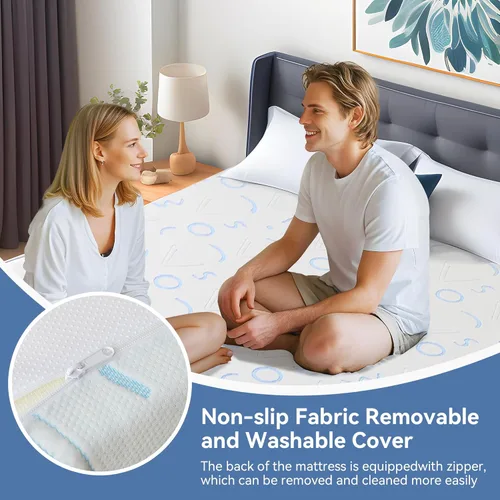 Miniatura 6 de Colchón individual de 5 pulgadas para niños, colchón de espuma viscoelástica de gel para un sueño fresco, firmeza media para aliviar la presión, sin