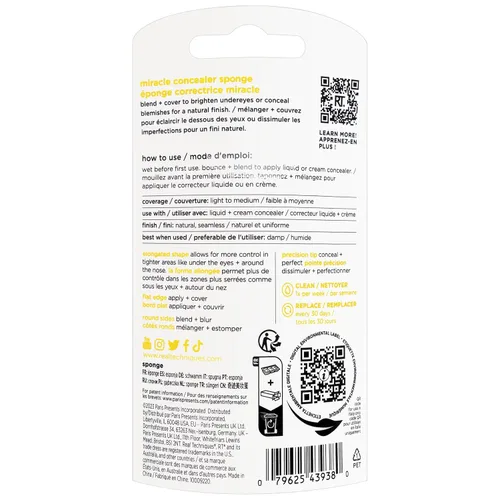 Miniatura 2 de Real Techniques Miracle Concealer Sponge, esponja de mezcla de maquillaje para corrector líquido y crema, forma alargada para una aplicación precisa