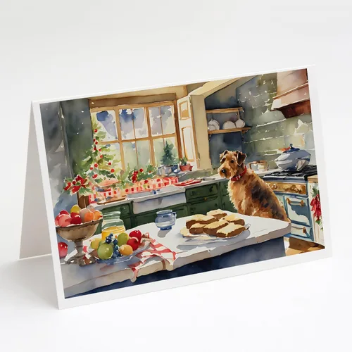 Miniatura 171 de Caroline's Treasures DAC3884GCA7P Paquete de 8 tarjetas en blanco de Navidad con galletas de husky siberiano Tarjetas de felicitación con sobres