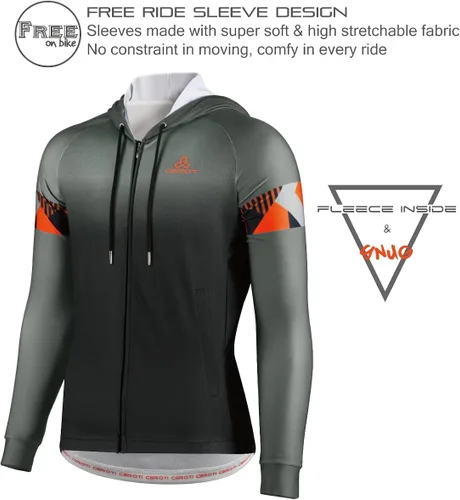 Miniatura 2 de CEROTIPOLARSnugFitCyclingBikeJerseysFleeced,FallWinterLongSleeveBicycleJackets