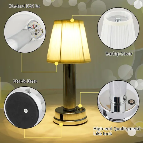 Miniatura 4 de SOL HOME AND GARDEN Lámpara de mesa LED con interruptor táctil USB estilo hongo de cristal, decoración de atmósfera, para dormitorio, sala de estar