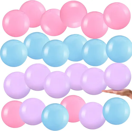 Miniatura 10 de Yinder 24 piezas de bola de playa inflable de 6 pulgadas, bola flotante de piscina bajo el mar, decoraciones de fiesta, burbuja, océano, juguetes