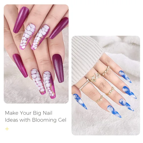 Miniatura 6 de BURANO Esmalte de uñas en gel Blooming de 0.5 onzas, efecto floreciente transparente (2 botellas)