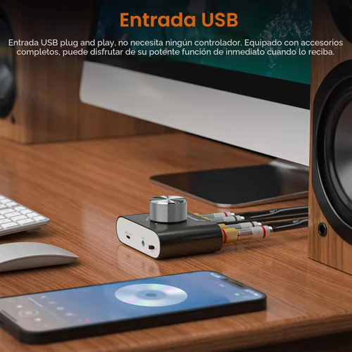 Miniatura 4 de Nobsound Mini amplificador de potencia Bluetooth 5.0, amplificador digital estéreo de alta fidelidad 2.0 canales 50 W × 2 con entrada