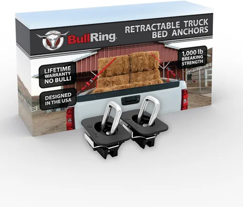Miniatura 2 de Bull Ring - Amarres retráctiles para caja de camioneta ajustables para Ford F150 2015-25, Super Duty 2017-25, Raptor 2017-25 – Ajuste empotrado