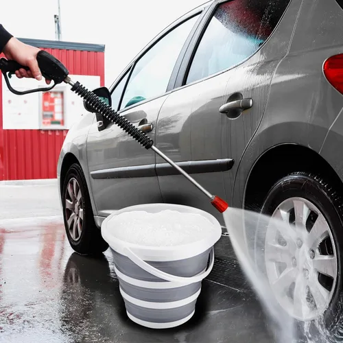 Miniatura 7 de Cubeta plegable de 10 L/2.6 galones, cubeta de limpieza para fregona, plegable, portátil, pequeños suministros de agua de plástico para exteriores