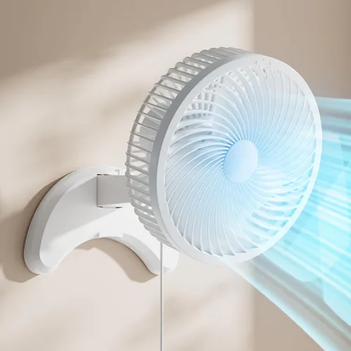 Miniatura 8 de Koonie - Ventilador de pared de 12 pulgadas, ventilador de pared silencioso con temporizador, control remoto con cable de 9.8 pies, oscilación