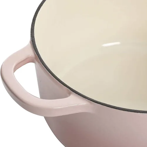 Miniatura 5 de Crock Pot Artisan - Horno holandés redondo de hierro fundido esmaltado de 5 cuartos de galón, color rosa rubor