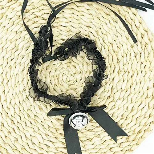 Miniatura 7 de Pingyongchang - Gargantilla de encaje ajustable con campana, estilo gótico, collar para mujeres y niñas, extraíble para cosplay