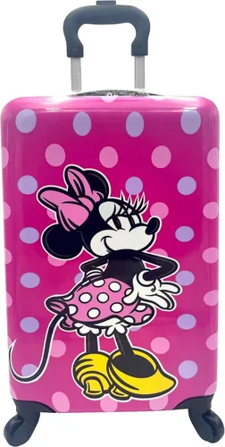 Miniatura 3 de Fast Forward Juego de maletas de mano y estuche de belleza con licencia de lado duro de 20 pulgadas para niños, Multi colorido, Minnie Mouse