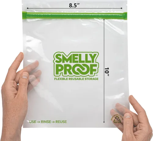 Miniatura 2 de Smelly Proof Bolsas de almacenamiento de comida de cuarto de galón, hechas en EE. UU., bolsas reutilizables para almacenamiento de alimentos, bolsas