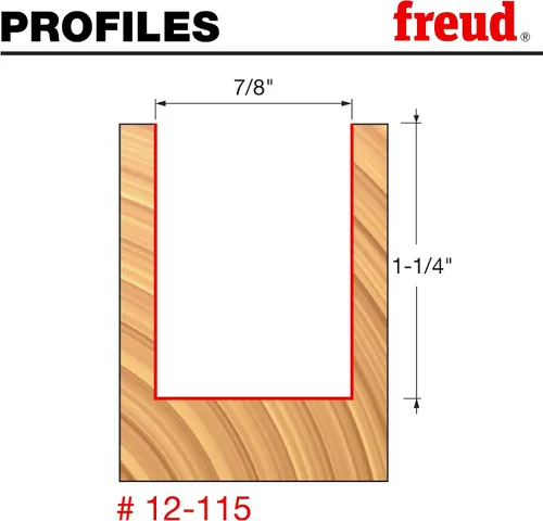 Miniatura 110 de Broca recta de doble acanaladura Freud, 15/64 x 3/4 de pulgada, con vástago de 1/2 pulgada, 12-096