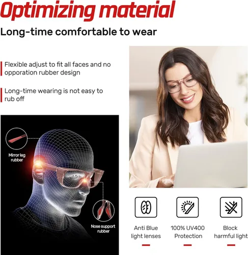 Miniatura 5 de Gafas de seguridad antivaho con protección ocular, gafas de bloqueo de luz azul para mujeres y hombres Rosa