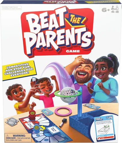 Miniatura 11 de Juego de Trivia Familiar Clásico Beat The Parents, Niños Contra Padres, con 25 Cartas de Bonificación para Edades de 6 años en adelante