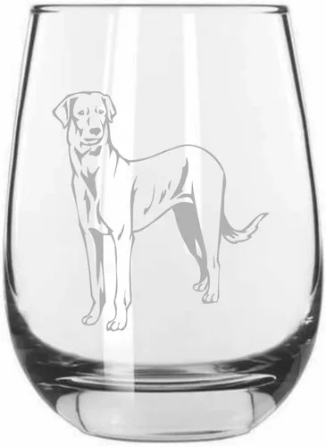 Miniatura 344 de Sakhalin Husky Dog - Copa de vino grabada personalizada de 15.25 onzas sin tallo