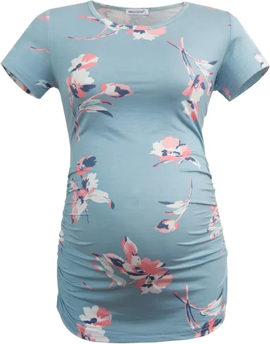 Miniatura 81 de Smallshow - Camiseta de maternidad para mujer, diseño de lados fruncidos, tipo túnica, prendas para el embarazo