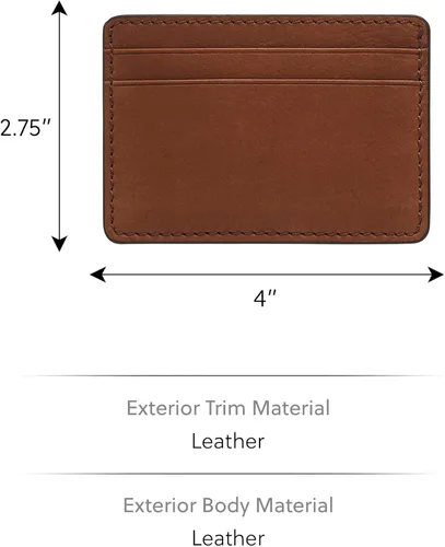 Miniatura 4 de Fossil Men's Leather Minimalist Card Case Front Pocket Wallet for Men