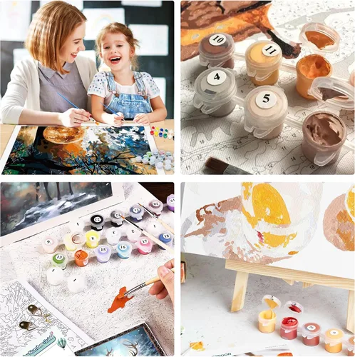 Miniatura 3 de Reofrey Kit de pintura por números para adultos, lienzo de 15.7 x 19.7 in, pintura de flores por números, juego de pintura acrílica, arte relajante