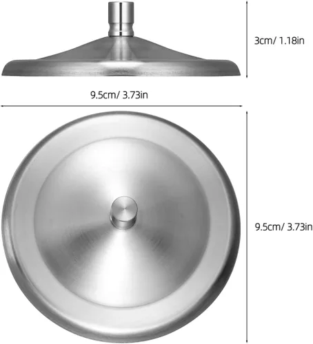 Miniatura 4 de Luxshiny 5 tapas de taza de acero inoxidable multiusos para tazas, sellos de bebidas a prueba de fugas para tazas de café, té, agua, tapa redonda
