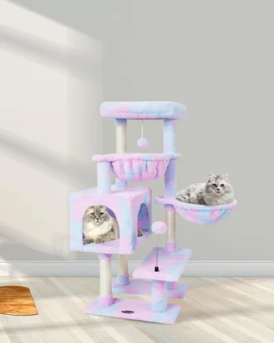 Miniatura 2 de KIYUMI - Árbol para gatos, torre para gatos, condominio con poste de rascado de sisal para gatos de interior, árbol para gatos, mueble para gatos