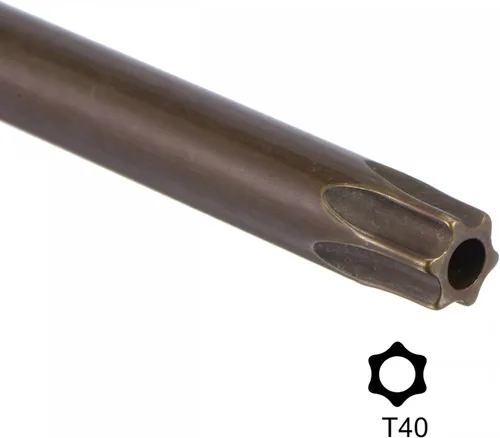 Miniatura 4 de uxcell T40 Anti manipulación Torx Star Key Bit Llave, forma de L 7.48 pulgadas brazo largo, acero S2 2 PC