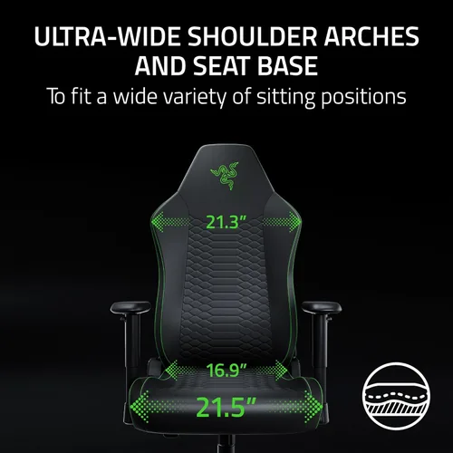 Miniatura 6 de Razer Iskur V2 X NewGen - Silla ergonómica para juegos, soporte lumbar integrado, piel EPU Cooltouch Gen-2, base de asiento ultra ancha, reclinable