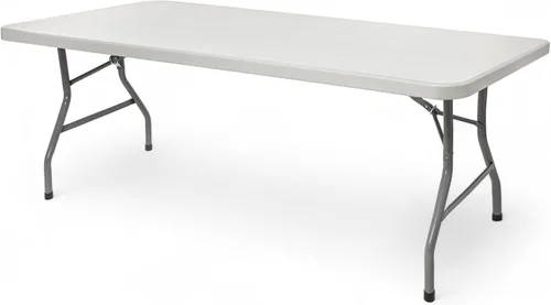 OEF Furnishings OEFBT Series Mesa plegable rectangular de grado comercial, diseño de resina moldeada por soplado de alta resistencia con marco de