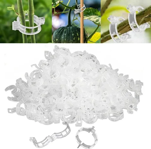 300 clips de plástico seguro para plantas, clips de fijación de plantas, clips de tomate para plantas trepadoras, clips de jardín, clips de soporte