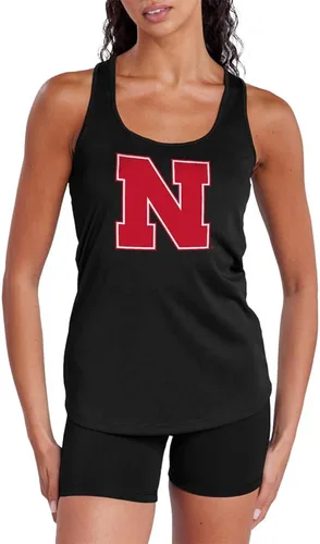 Miniatura 404 de Camiseta deportiva sin mangas oficial de NCAA Collegiate para mujer, con espalda cruzada, colección con logotipo primario