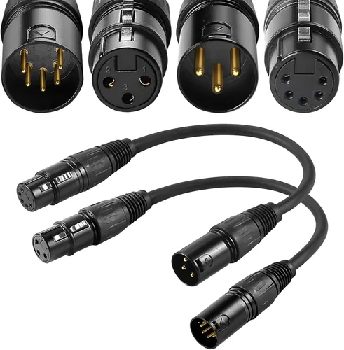 Miniatura 6 de Adaptador DMX de 3 pines macho a 5 pines hembra, paquete de 2 adaptadores DMX 5F3M de 10' para iluminación de escenario y controlador